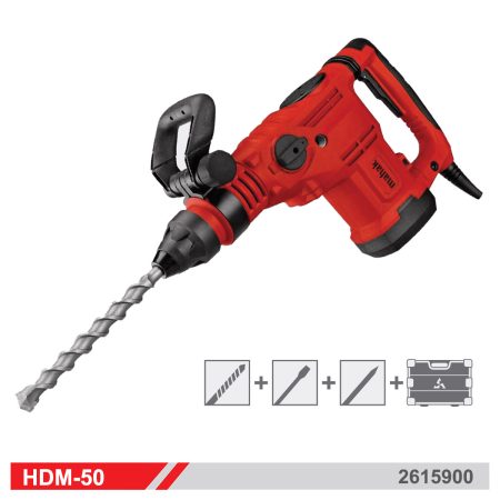 دریل بتن کن چرخشی 50 میلیمتر 1600 وات 25 ژول با قلم مته و کیف محک HDM-50